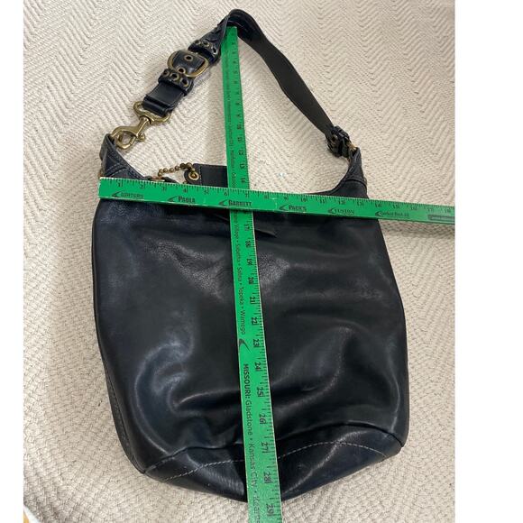 Coach Bleeker Tattersall Leather Duffle Bag Black Purse Vintage Shoulder Bag - Picture 8 of 8